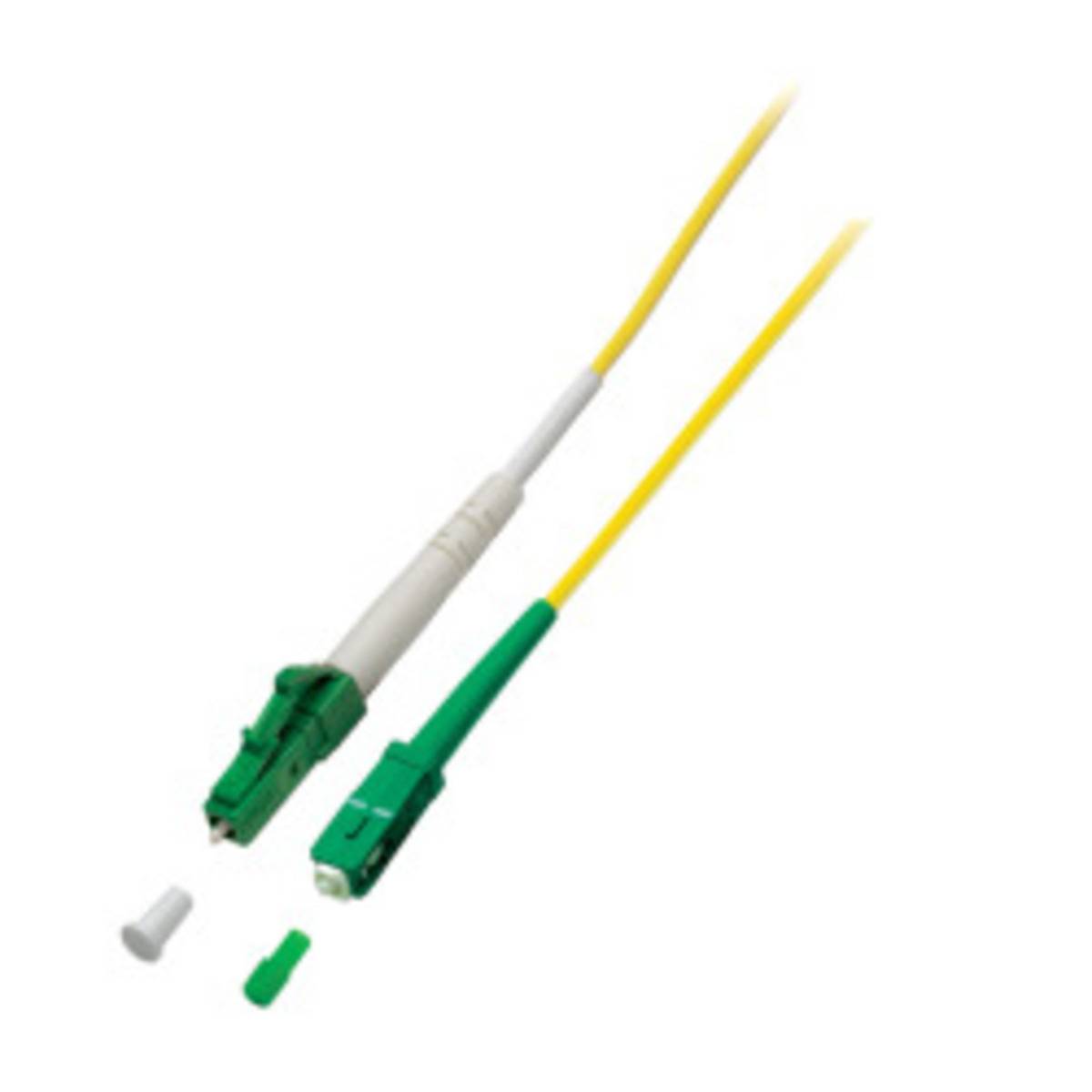 Simplex Patchkabel LC/APC-SC/APC OS2 G657A2, 15m LSZH 2mm gelb Glasfaserverkabelung Glasfaser OS2