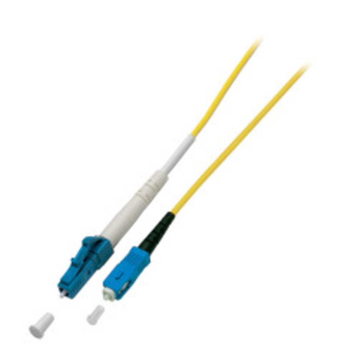 Simplex Patchkabel LC-SC OS2 G657A2, 0,5m LSZH 2mm gelb Glasfaserverkabelung Glasfaser OS2