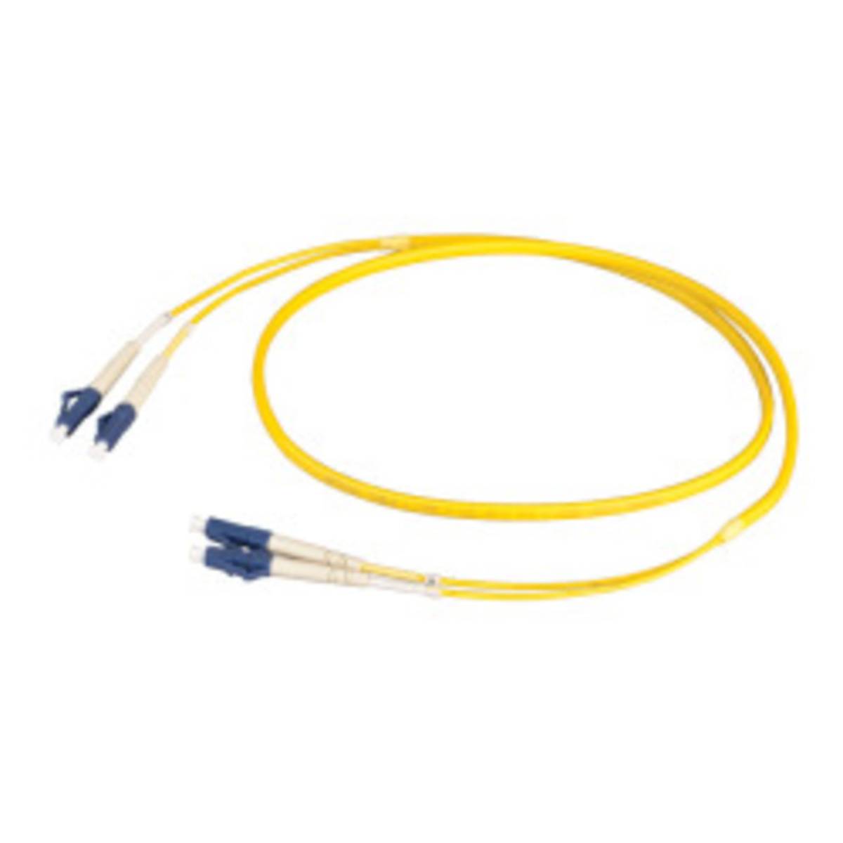 Duplex Patchkabel Flat-Twin LC-LC OS2 G652D -- 0,5m LSZH 3x5mm gelb Glasfaserverkabelung Glasfaser