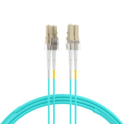 Duplex Patchkabel Flat-Twin LC-LC OM3 -- 0,5m LSZH 3x5mm aqua Glasfaserverkabelung Glasfaser OM3