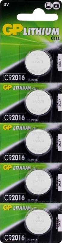 GP Knopfzelle CR 2016 3 V 5 St. 90 mAh Lithium GPCR2016STD123C5