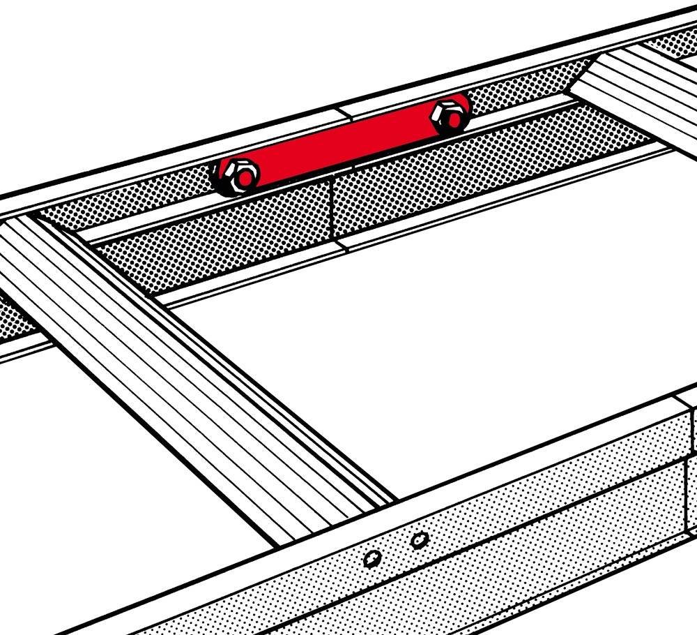 Hymer Verbindungslaschen zur Verflanschung der Leiterteile für Dachauflegeleitern