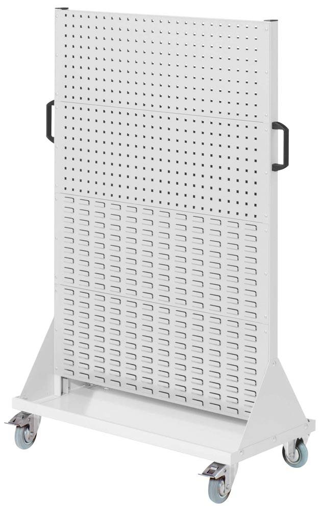 RasterMobil Gr. 4 RAL 7035 H1580 x B1000 x T500 mm. 4 Lochplatten 4 Schlitzplatt