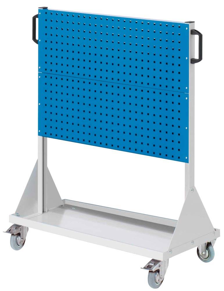 RasterMobil Gr. 3 RAL 7035/5010 H1230 x B1000 x T500 mm. 4 Lochplatten.