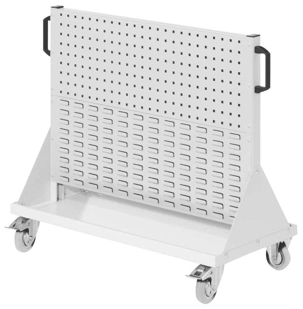 RasterMobil Gr. 2 RAL 7035 H890 x B1000 x T500 mm. 2 Lochplatten 2 Schlitzplatte