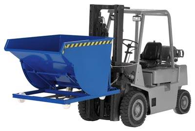 Selbstkipper mit Abrollsystem, fahrbar, Volumen 0,3 cbm, Traglast 750 kg, LxBxH