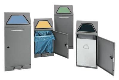 stumpf® Wertstoffsammler, inkl. Innenbehälter, Stahlblech, verzinkt, 6