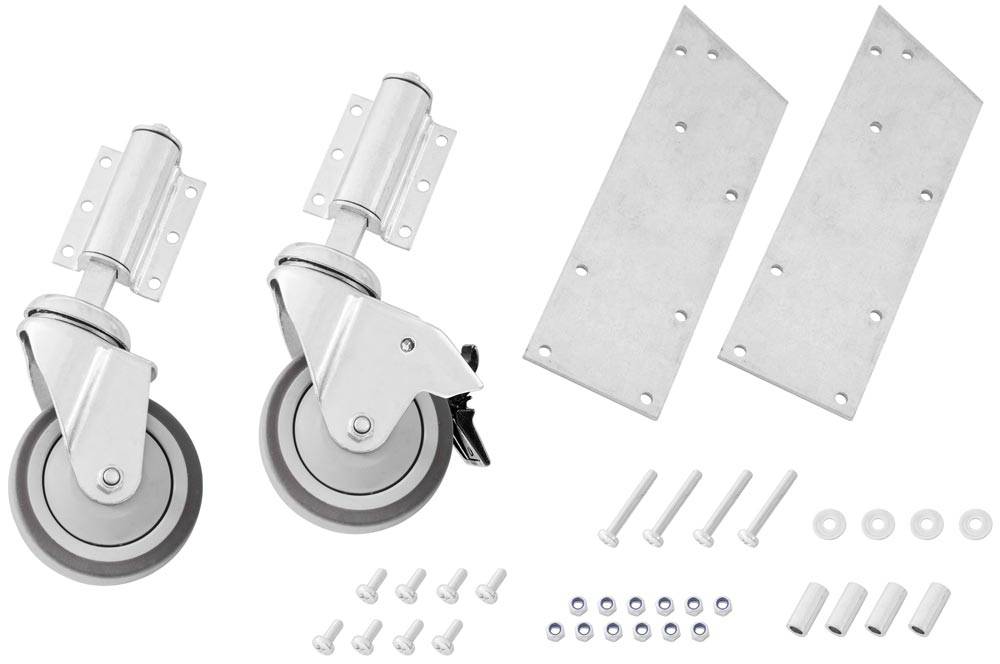 Federrollenset selbsttätig blockierend, schwenkbaram Holm (1 Rolle ungebremst- 1