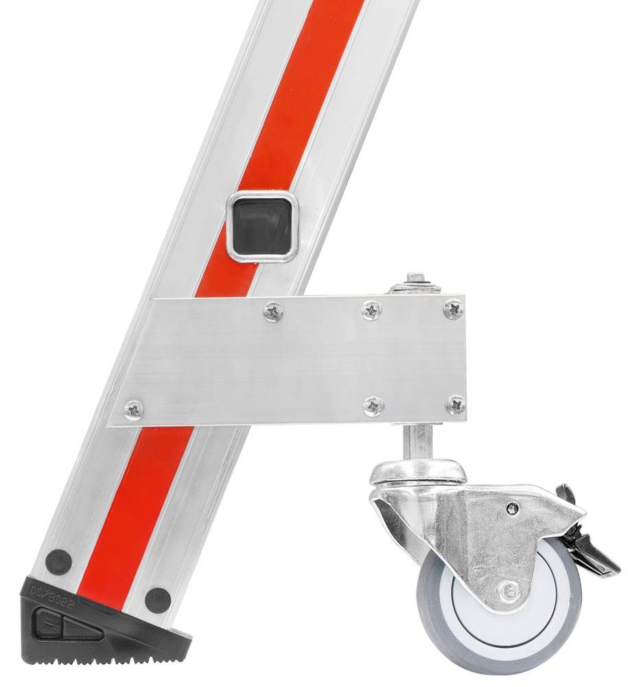 Federrollenset selbsttätig blockierend, schwenkbaram Holm (1 Rolle ungebremst- 1