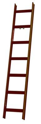 Dachleiter, RAL 8014 sepiabraun, 14 Sprossen, Länge 3900 mm, Gewicht 6,8 kg, aus