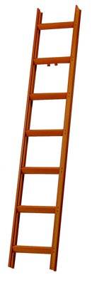 Dachleiter, RAL 8004 ziegelrot, 14 Sprossen, Länge 3900 mm, Gewicht 6,8 kg