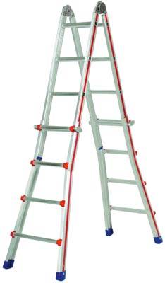 Teleskopleiter, 4x3 Sprossen, Länge als Anlegeleiter 2,92 m, als ausgefahrene St