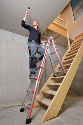 Teleskopleiter, 4x3 Sprossen, Länge als Anlegeleiter 2,92 m, als ausgefahrene St