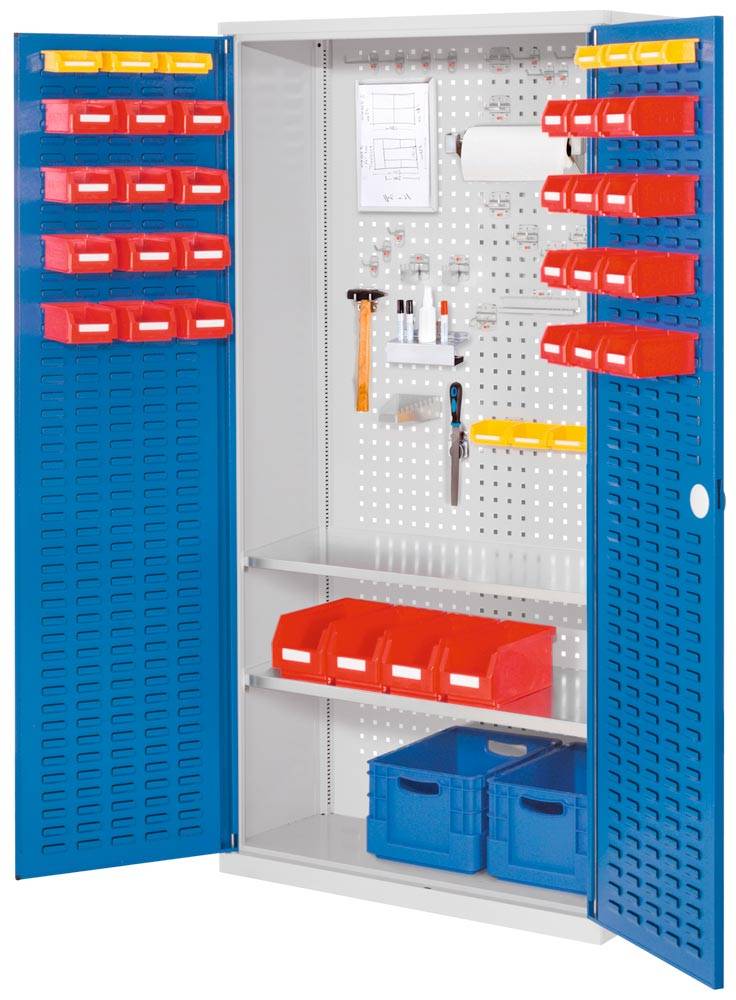 ®RasterPlan Werkzeugschrank Mod 5 410 H1950 x B1000 x T410 mm RAL 7035/5010. Tür