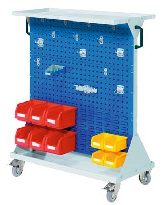 Kappes RasterMobil® mobiler Arbeitsplatzschrank Größe #3 1270x1000x500mm 32-teilig mit Auflagebod