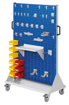 Kappes RasterMobil® mobiler Arbeitsplatzschrank Größe #4 1580x1000x500mm 4x Lochplatte 4x Schiltz