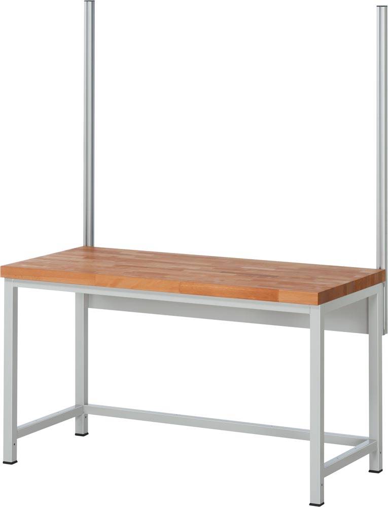 Befestigungssatz mit Stützenpaar zu Werkänke-/tische, für Tischbreite 1500 mm, RAL 7035