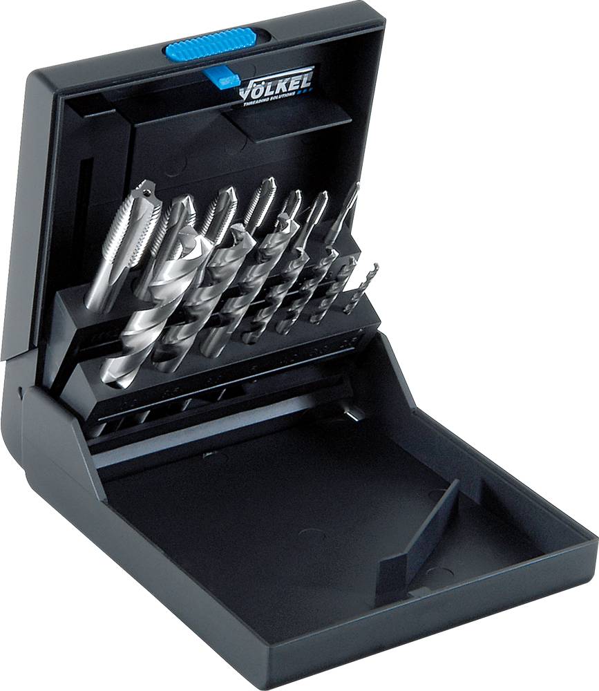 Maschinengewindebohrerset DIN 371/376 WEISSRING 14tlg. M3-12mm HSS-E Blank f.DL