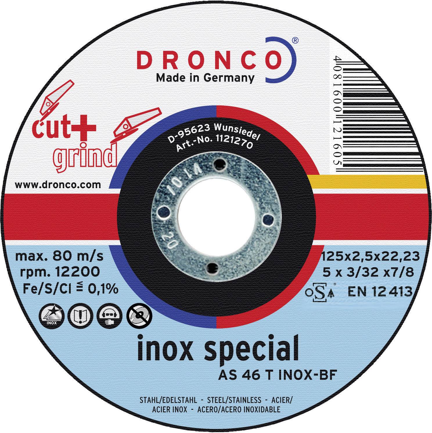 Dronco 1123270-100 AS 46 INOX Trenn- und Schruppscheibe  125 mm 22.23 mm 1 St.