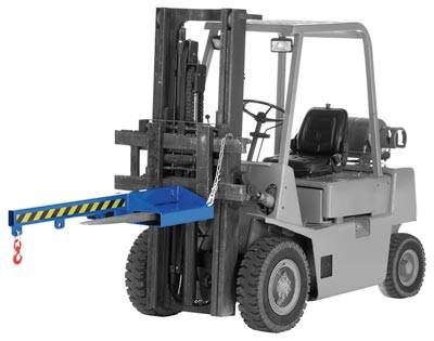 Kranarm für Gabelstapler, Länge 1390 mm, Traglast 350-1000 kg, starr, Neigung 25
