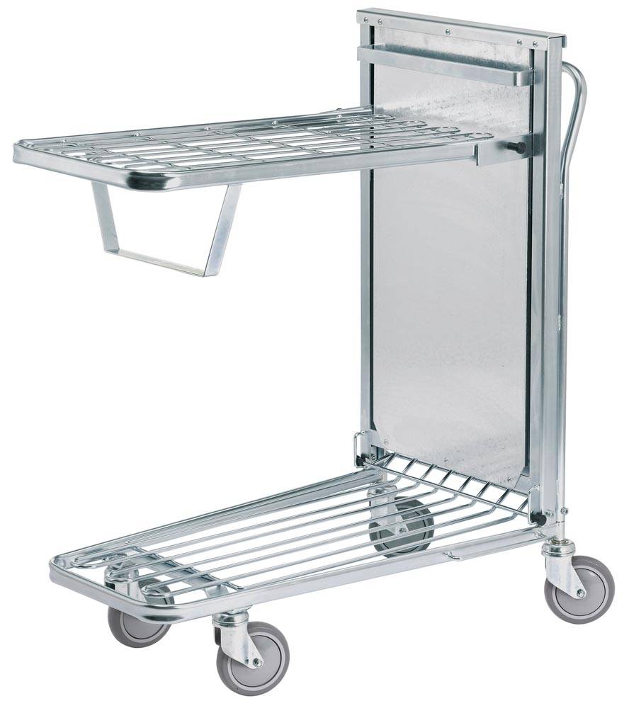 Verkaufswagen verzinkt, 2 Gitterböden, oberer Boden federnd gelagert, LxBxH 960x