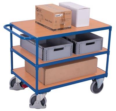 VARIOfit SW-700.600 Tischwagen Stahl pulverbeschichtet Traglast (max.): 500kg Enzianblau (RAL 5010)