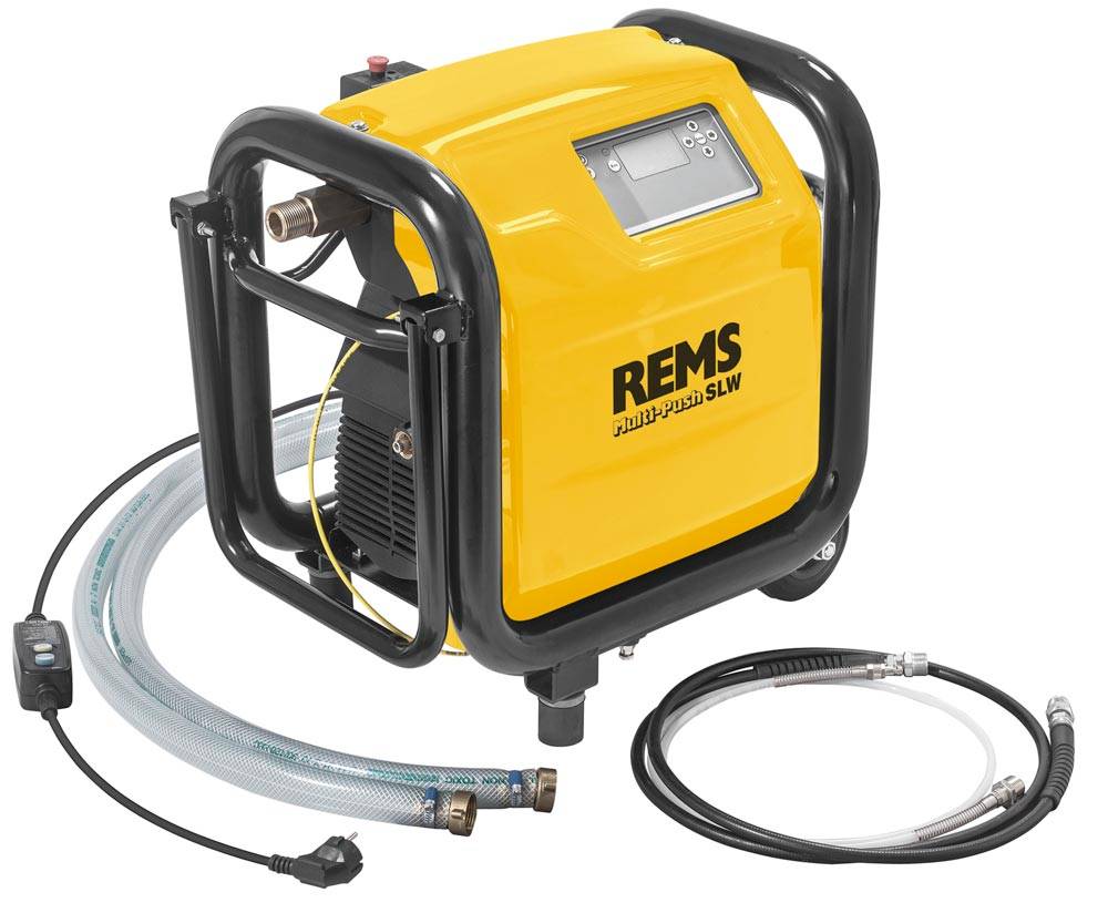 REMS Elektr Spül-/Druckprüfeinheit-Set,ölfreier Kompressor, 8 bar MultiPush SLW