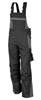 Qualitex Arbeitshose 'PRO' in schwarz/grau, Größe: 90 - Latzhose MG 245 g - Blaumann für PROfessionals