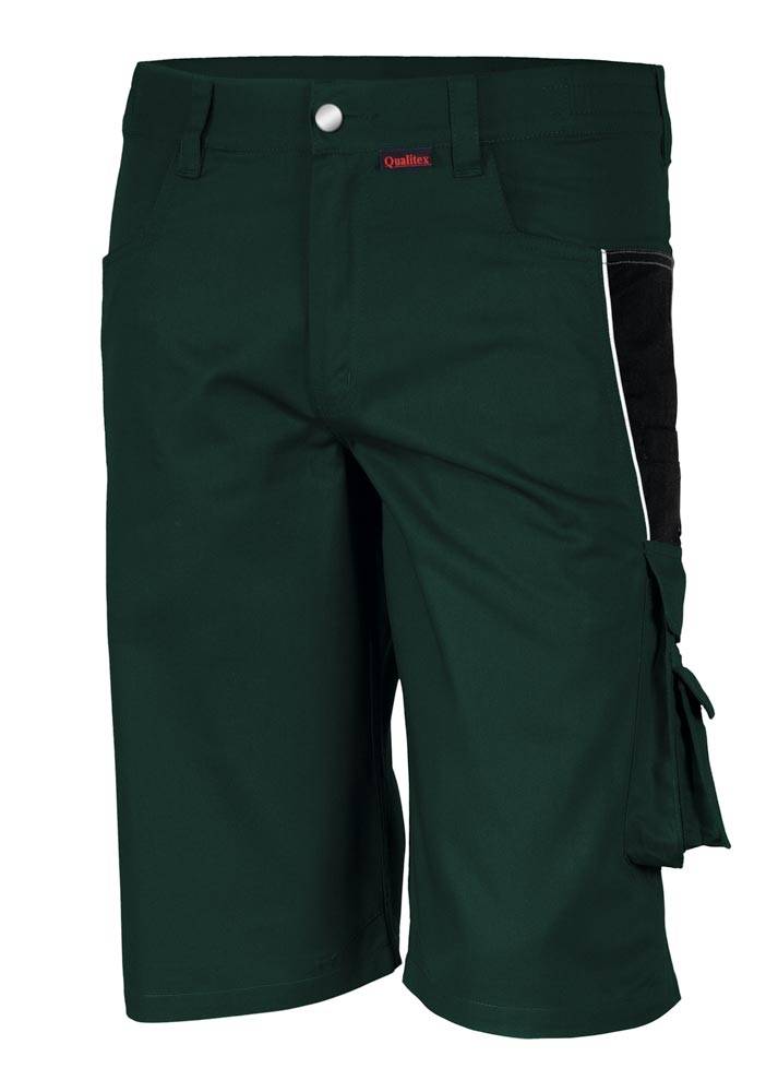 Qualitex Arbeitsshorts 'PRO' in grün/schwarz, Größe: 42 - kurze Arbeitshose MG 245 g - für PROfessionals