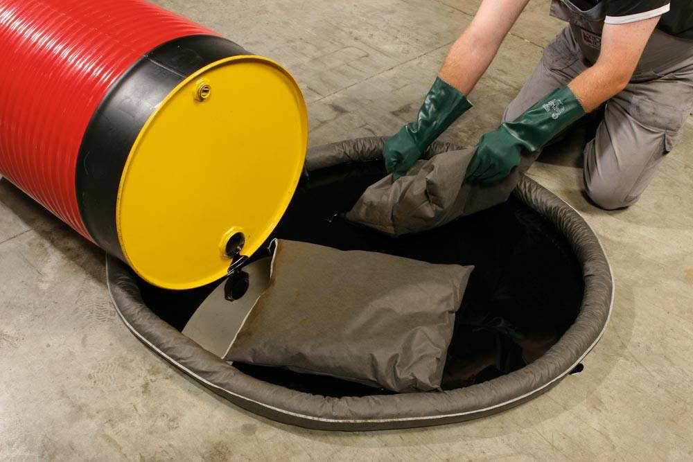 Schlängel, Durchm.xL 75x1200 mm, Aufnahme 125 l, für alle Flüssigkeiten, Farbe g