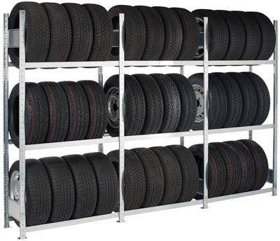 Räderanbauregal 2000x900x400 mm - 3 Ebenen à 900 mm, verzinkt