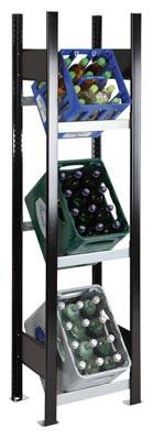 Getränkekistenregal, Stecksystem, Anbaufeld, einreihige Getränkekisteaufnahme, B