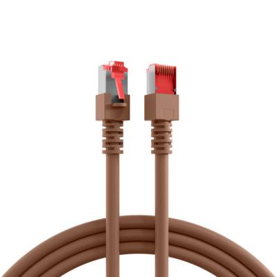 RJ45 Patchkabel Cat.6 S/FTP LSZH -- braun 0,25m Kabel Hirose TM-11,21,31