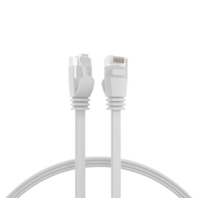 RJ45 Flachpatchkabel Cat.6A U/UTP PVC -- weiß 2m Kupferverkabelung
