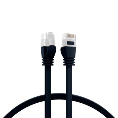 RJ45 Flachpatchkabel Cat.6A U/UTP PVC -- schwarz 3m Kupferverkabelung