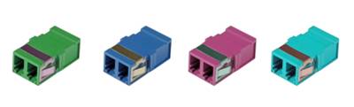 Kupplung LC Duplex OM4 erikaviolett -- flanschlos Glasfaserverkabelung Glasfaser Kupplungen OM4