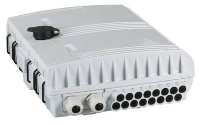 FTTH IP65 Anschlussbox für 32 Fasern,16 Kupplungen, und Faserüberlängenaufnahme Glasfaser