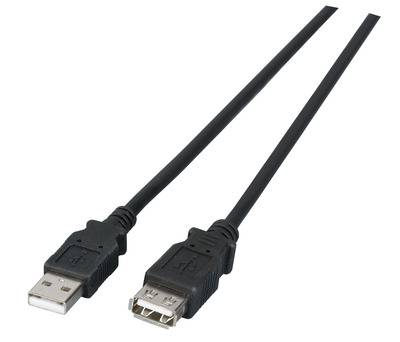 USB2.0 Verlängerungskabel A-A, St.-Bu., 3,0m, schwarz, LSZH Multimedia USB Verlängerungen
