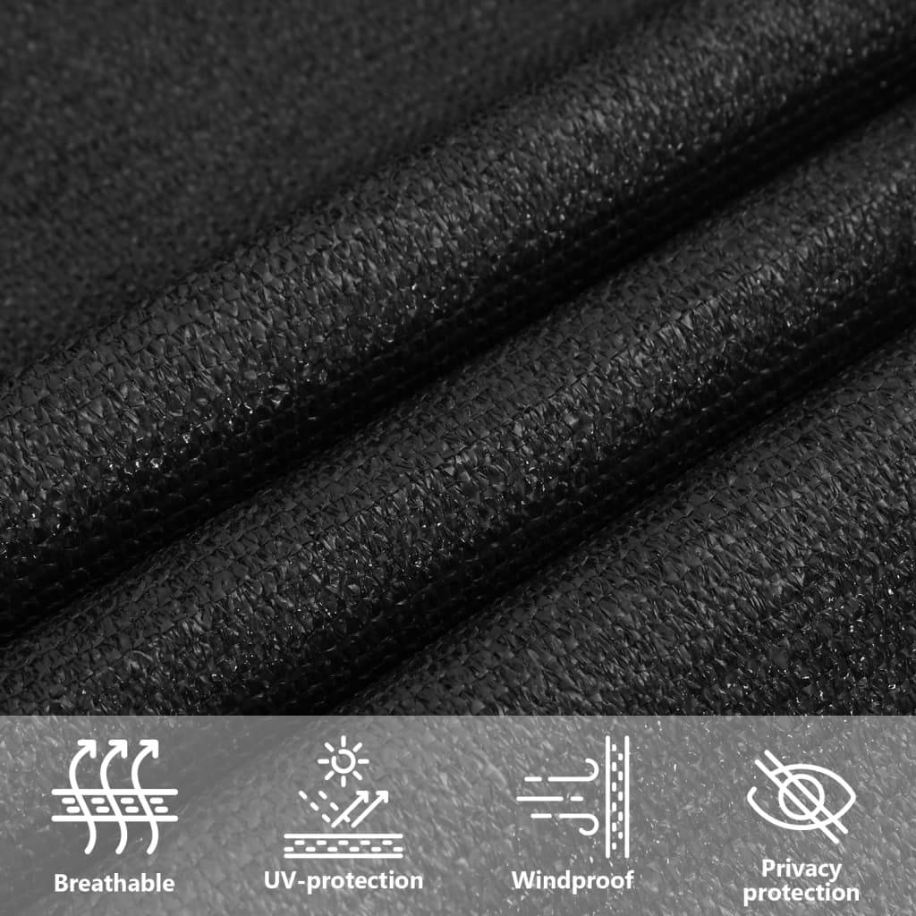 vidaXL Sonnensegel 160 g/m² Schwarz 3x3 m HDPE