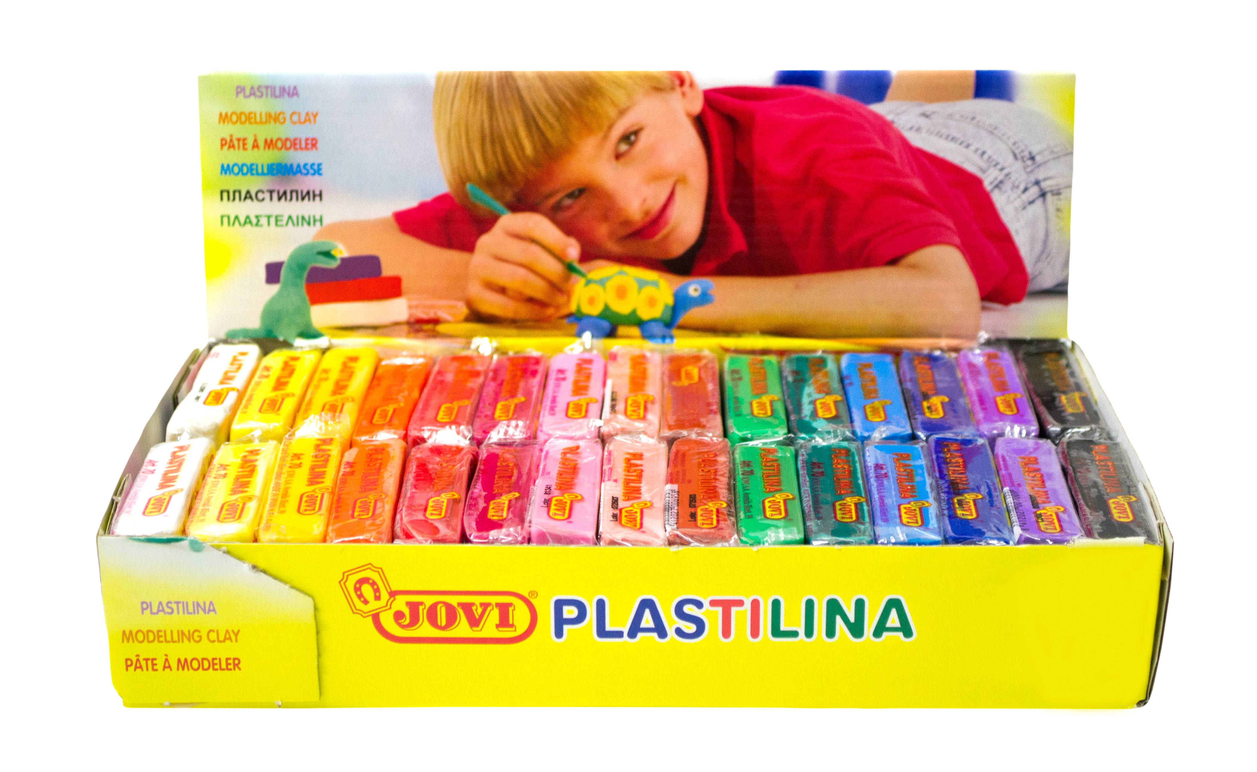 Plastilin Jovi Plastilina Knete Neonfarben 30 Stück in Kartondisplay