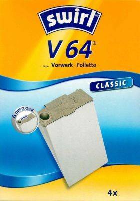 Swirl Staubsaugerbeutel V64 Classic aus Spezialpapier für Vorwerk und Folletto Staubsauger