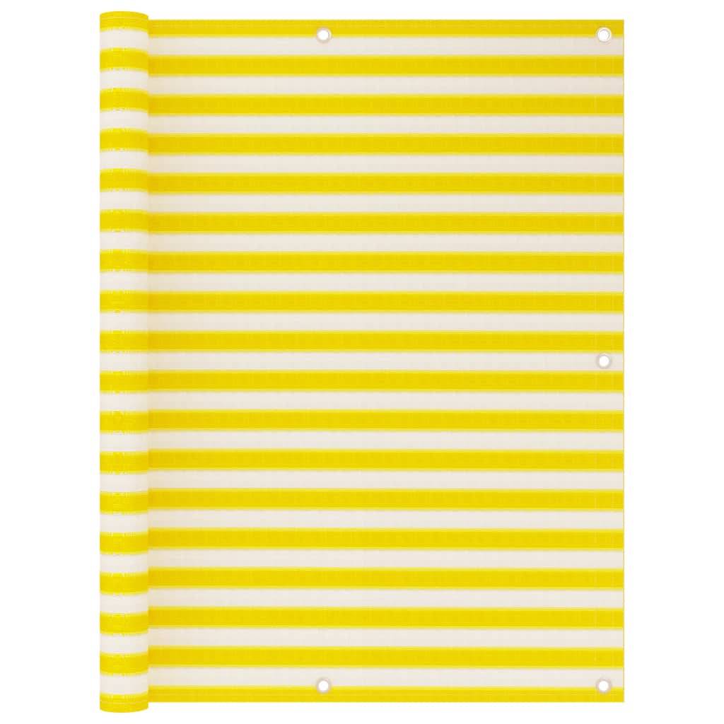 vidaXL Balkon-Sichtschutz Gelb und Weiß 120x500 cm HDPE