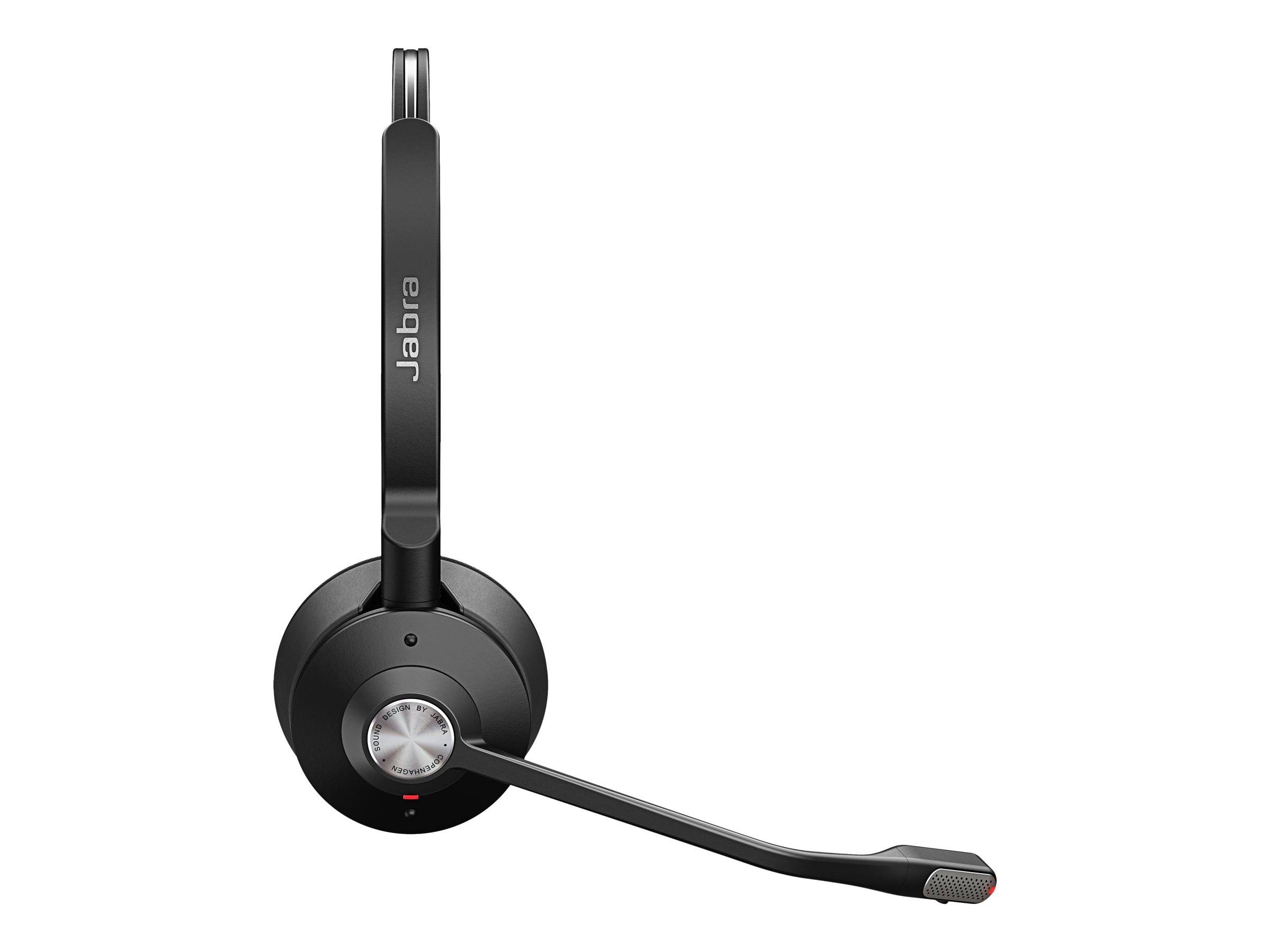 Jabra Engage 65 Stereo Telefon On Ear Headset DECT Stereo Schwarz Noise Cancelling Mikrofon-Stummschaltung