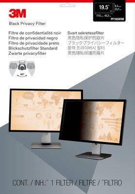 3M PF195W9B Blickschutzfolie Monitor 49,5cm (19,5") Bildformat: 16:9 Querformat 7100036575 Universal