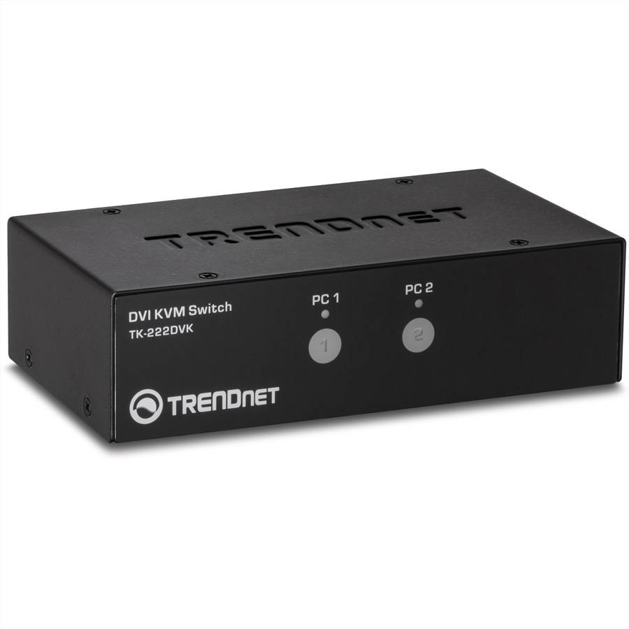 TRENDnet KVM Switch 2-Port DVI/USB/Audio mit Kabeln Signalsteuerung KVM KVM Switches