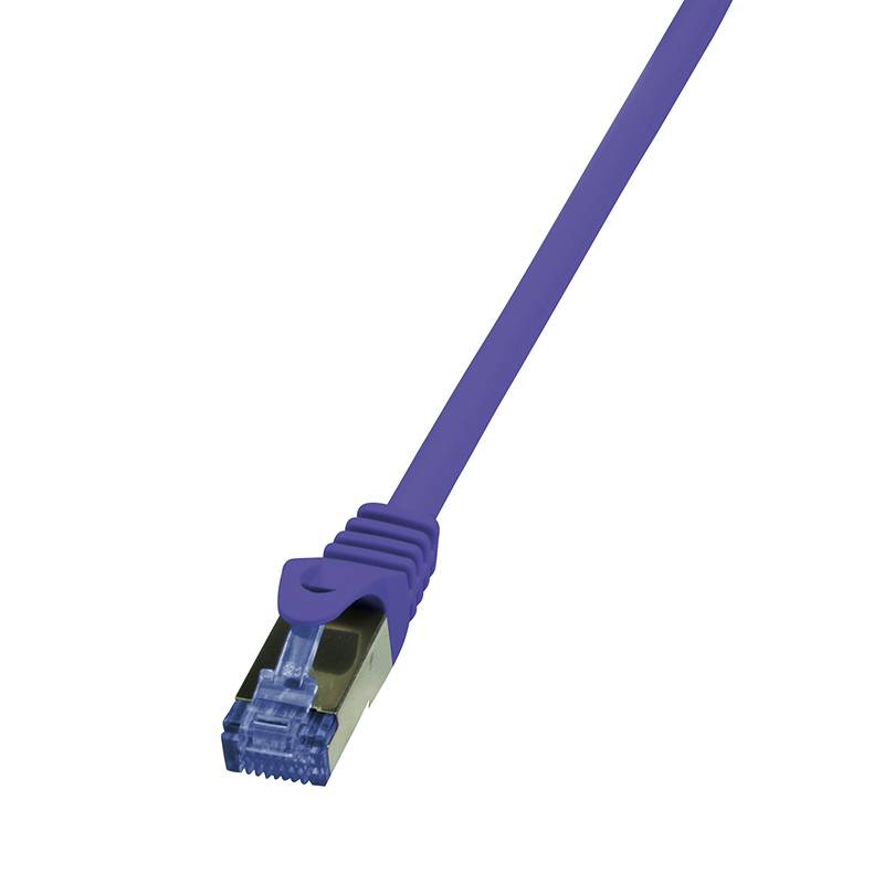 LogiLink CQ303VS RJ45 Netzwerkkabel, Patchkabel CAT 6a S/FTP 1.00 m Violett Flammwidrig, Halogenfrei, mit Rastnasenschutz 1 St.