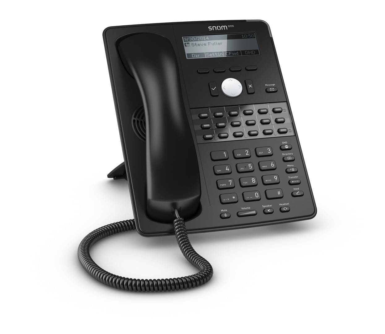 SNOM D725 Schnurgebundenes Telefon, VoIP Freisprechen, Headsetanschluss Beleuchtetes Display Schwarz