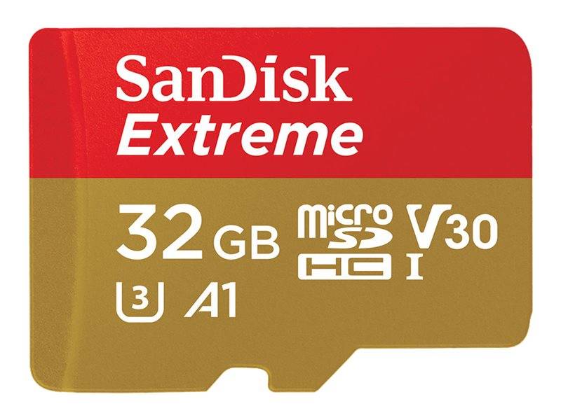 SanDisk Extreme® Action Cam microSDHC-Karte 32 GB Class 10, UHS-I, UHS-Class 3, v30 Video Speed Class inkl. SD-Adapter, A1-Leistungsstandard