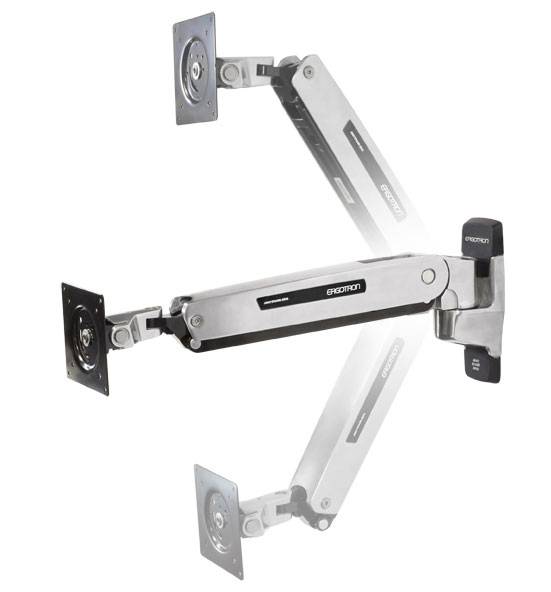 Ergotron Interactive Arm LD 1fach Monitor-Wandhalterung 38,1 cm (15") - 106,7 cm (42") Schwarz, Silber Neigbar+Schwenkbar, Rotierbar