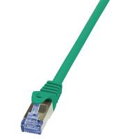 LogiLink CQ3015S RJ45 Patchkabel CAT 6a S/FTP 0.25m Grün Flammwidrig, mit Rastnasenschutz